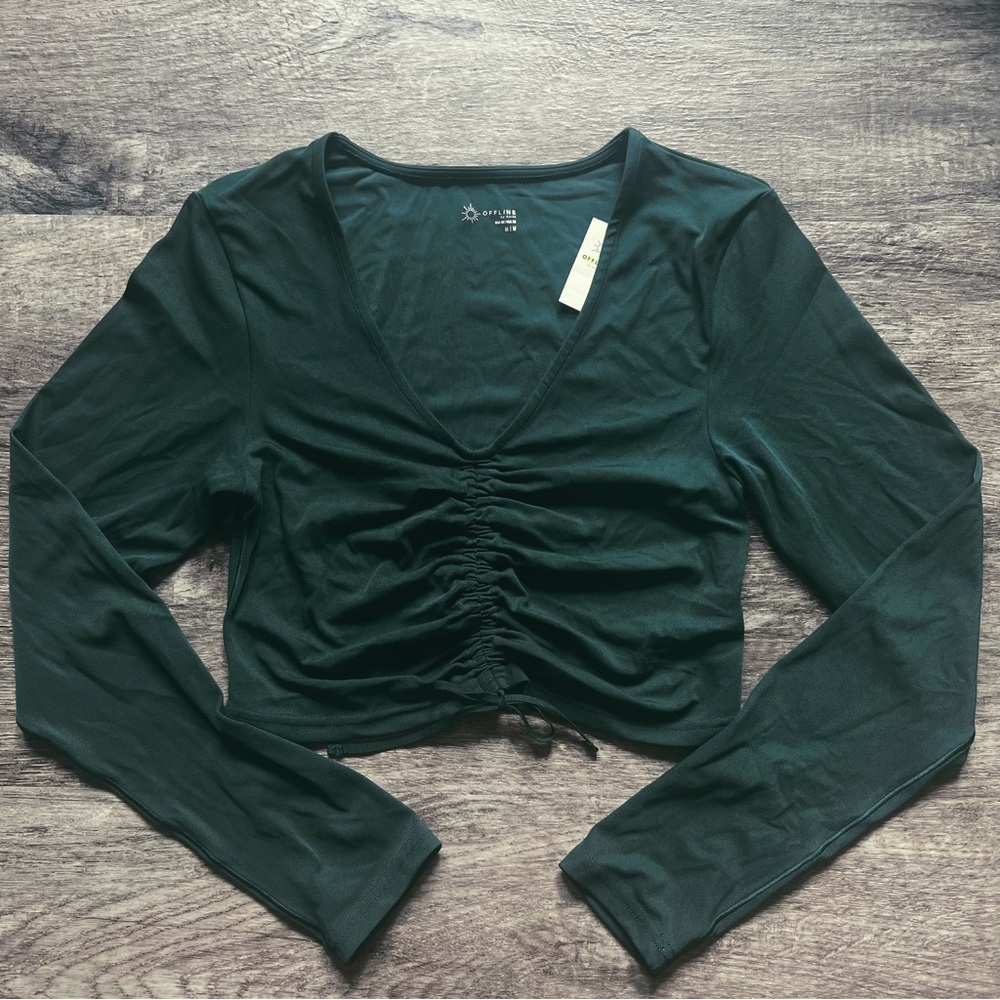 NWT OFFLINE Real Me Ruched Long Sleeve T-Shirt